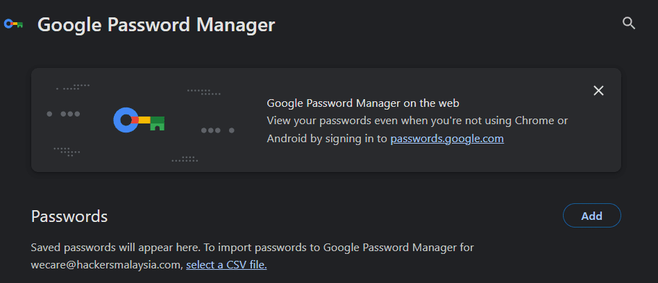 Google Password Manager